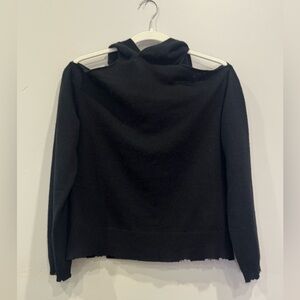 RtA Cashmere June Cold shoulder / Off-the-Shoulder Black Sweater with Hoodie